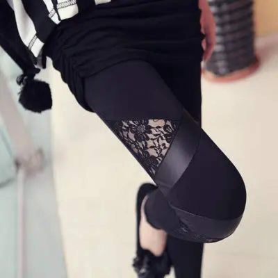 Spring Autumn Leather workout Leggings Hot Charming Warm Cheap Lace legins Sexy